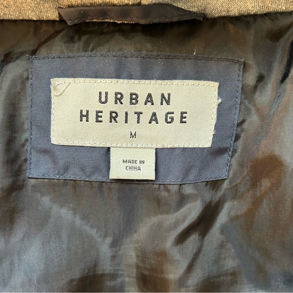 Urban Heritage Navy Puffer Jacket with Gray knit sleeve and hood , size M - Picture 7 of 10